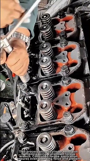 Cylinder Head Assembly Work Tool Using Precision Torque Wrench #worktool