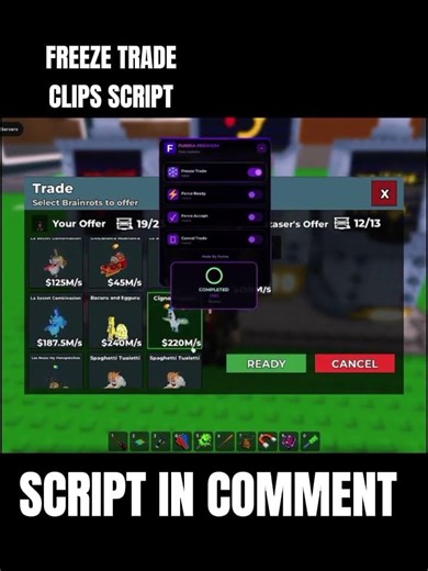 FREEZE TRADE SCRIPT KEYLESS SCRIPT IN COMMENT #sab #stealabrainrot #roblox #viral #shortvideo #poor