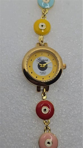 Classics Evil Eye Eyes Rainbow Hamsa Halbibi Bracelet Gold Protection Watch Talisman Arabic Islam