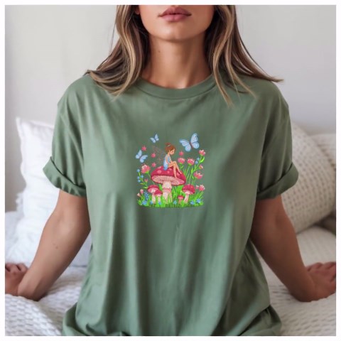 Floral Fairy Machine Embroidery Design, Flowers Butterfly Embroidery Pattern, Trendy Girly Embroidery - Etsy