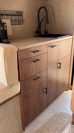 Building our rattan cabinets ⬇️ Nicole and I are ALL about ambient lighting, and when we saw this inspiration picture we decided it was a must! Honestly this was a fun and easy DIY project that can be done by anyone, whether you’re remodeling cabinets or building from scratch! Our tips after doing this project are: 1. Decide how see through you want your cabinets ahead of time - especially if you are planning to have light shinning through. We wanted them to glow but not to see all the things in