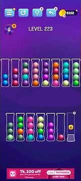 Ball Sort Level 223 Puzzle Color Sort Tatem Games Inc. All levels, #ballsortpuzzle