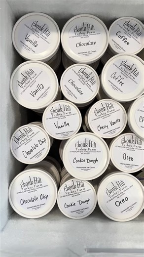 Our pint and quart freezer is absolutely packed! We made some off season flavors per request, so get them before they’re gone! We also have fresh sourdough cooling & pints of turkey salad ready for you to take home. Snow ❄️🍞❤️🍦 We’re open 11am - 5pm today! | Ekonk Hill Turkey Farm