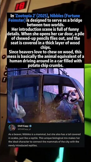 In 'Zootopia 2' (2025), Nibbles (Fortune Feimster) is designed to serve as a bridge between two worl