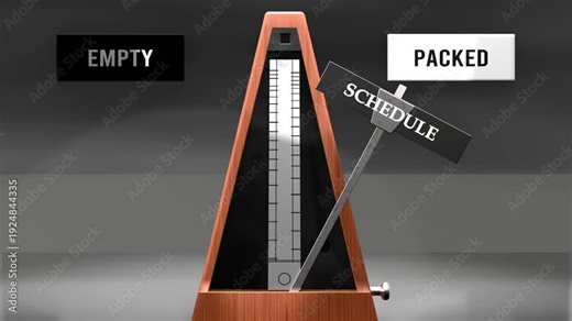 Schedule cycles between empty and packed. Visualizing a repeated pattern of schedule that swings between extremities: empty and packed. Made by humans for humans.