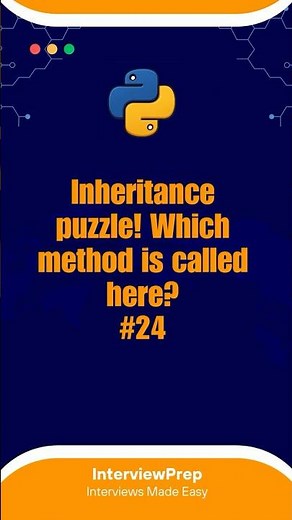 Inheritance puzzle! Which method is called here?#24 | Python output-based interview QnA | #shorts