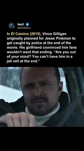In El Camino (2019), Vince Gilligan originally planned for Jesse Pinkman to get caught by police.