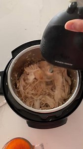 Best hack ever to shred chicken! Use a hand mixer or kitchen aid. I like doing this with buffalo or bbq sauce for a dip, enchilada filling, or on a salad or rice bowl! It’s also way easier when you don’t have to record with one hand 😜 https://triedtestedandtrue.com/instant-pot-frozen-chicken-strawberry-bbq-chicken-salad/ | Tried, Tested, and True