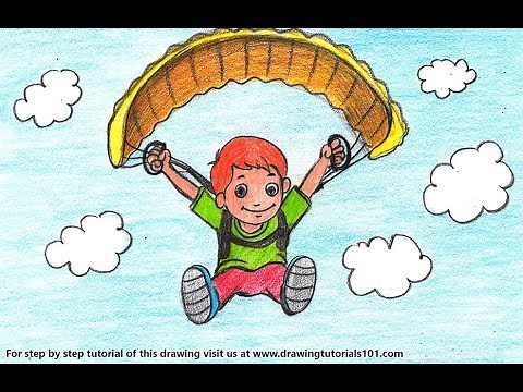 How to Draw a Parachute Man Step by Step - very easy