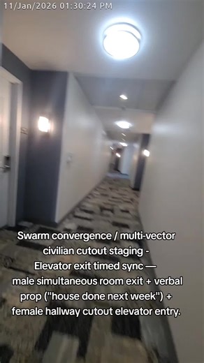 Swarm convergence / multi-vector civilian cutout staging | elevator