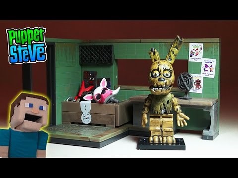 Five Nights at Freddy's fnaf SPRINGTRAP Security Office McFarlane toys construction set unboxing
