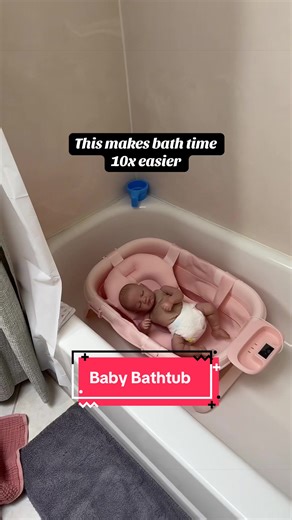 Way easier than using the sink or a full size bathtub. A baby tub gives your baby a comfortable spot to sit while making bath time simpler for parents. One of those baby items you end up using every day. @Jool Baby Shop #babybath #newbornbaby #babyessentials #babymusthaves #newmom
