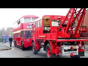 Moving trolleybuses at the Museum of Transport Greater Manchester
