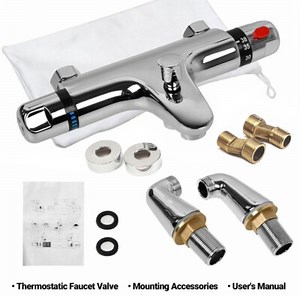 Modern Bathroom Thermostatic Bath Shower Mixer Filler Taps Chrome Valve Bar Taps  | eBay UK