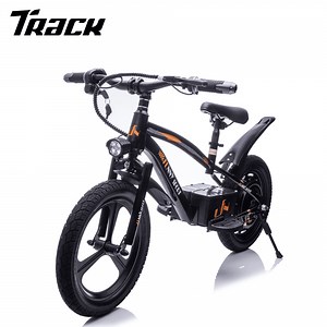 Track Seven 24V Kids Electric Dirt Bike, Ride on Mini Bike, 300W Super Power Motor, Up to 12.43 MPH, 16" Wheels, Adjustable Seat Height, Bright Headlight, Hand-Operated Brakes for Ages 5 , Black