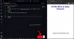 4.8K views · 88 reactions | HTML For Beginners: Learn How to Add Block Elements and Inline Elements to Your Website. | James Code Lab | Facebook