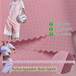 [Hot Item] 40d/70d Polyamide Woven Sports Shorts Dry Fit Fabric Nylon Spandex Hole Mesh Fabric 4 Way Stretch Fabric for Sportswear