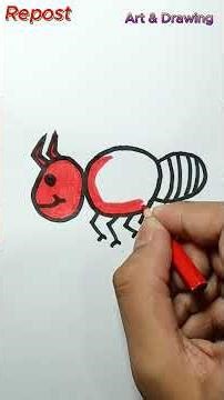 🐜 SO EASY! How to Draw a Cute Ant Step-by-Step (Easy Art for Kids) #easydrawing