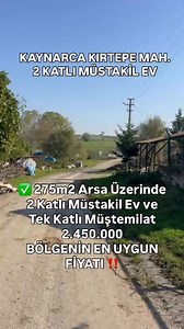 5.6K views · 75 reactions | Kaynarca Kırtepe Mahallesinde 275 m² arsa içinde 2 katlı müstakil ev + tek katlı müştemilat Ev tapuya işli. Elektrik – su abonelikleri aktif. Hiçbir prosedüre uğraşma… Gir ve yaşamaya başla. Bölgenin en uygun seçeneklerinden biri: 2.450.000₺ Bu bölgede bu rakama müstakil ev bulmak gerçekten zor. Bu fırsat uzun sürmez… Detay – konum – video turu için WhatsApp: 0553 611 51 99 | Arsa Noktası | Facebook