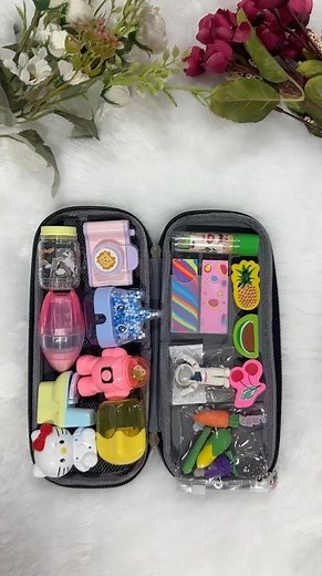 😵💕filling my pencil box with pencil erasers and shapener” pencil sharpener , pencil eraser