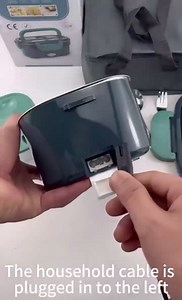 Anas Electric Lunch Box 2-in-1 - Portable Food Heater Perfect for Car & Home, Leakproof Design with Removable 1.5L Stainless Steel Container, Spoon, Fork 110V/12V (Grey)