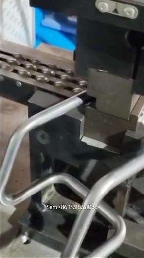 Head restraint notching, stamping machine for headrest rod broached, rolled, pressed in