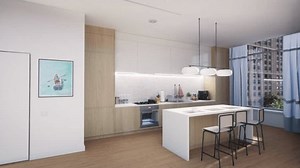 Modern Interior Design Transformation Journey as a Empty Space Transforms Into a Fully Furnished Apartment. 3D Software concept. Online Shopping, Creative Design for Contemporary Tasteful Apartment