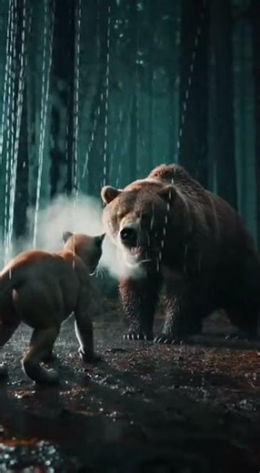 그리즐리 곰 vs 퓨마 (몬타나 숲)/Grizzly Bear vs Puma (Montana Forest)