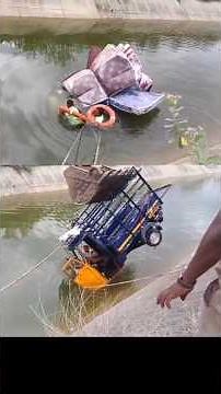 வாய்க்காலில் தலைகுப்புற விழுந்த மூவுருளி உந்து