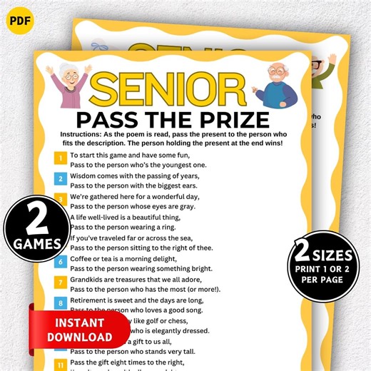 Senior Pass the Prize Game, Pass the Present Game, Games for Senior Citizens, Group Activity for Elderly Icebreaker, Left Right Story Game - Etsy