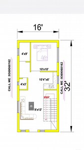 House' plan:16'×32'🏡❣️ #floorplandesign #interiordesigner #housedesignideas #interior #bedroom #architecture #construction #architecturephotography #4bhkhomes #1bhkhomes #floorplan #homeplans #house #housedesign #homesweethome | Home Designer