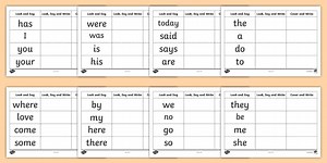 Common Exception Words Handwriting Practice