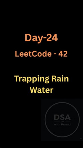 prasad on Instagram: "Most people skip this problem ❌ LeetCode 42 – Trapping Rain Water Once you understand one rule — move the smaller side — Two Pointers becomes clear. Comment "CODE" 💧 to get the full PDF explanation. #leetcode42 #Twopointers #Dsa #logicbuilding #codinginterview"