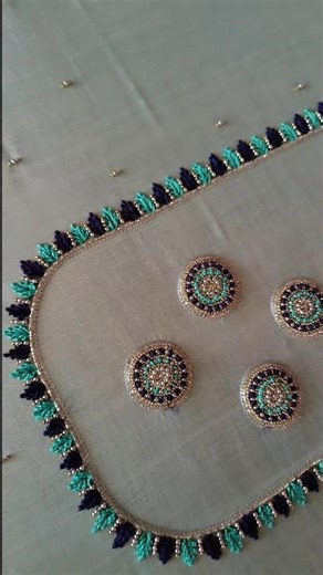 simple silk thread work design 💫 #aariwork #embroidery #blousedesign #timelapse #silkthread #simple