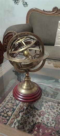 Vintage Brass Armillary Sphere.Antique Style Celestial Globe.Astronomical Decor.Desk Sculpture.Gift for Him.Office Decor.