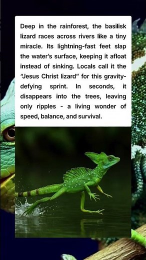 The Lizard That Runs on Water #nature #wildlife
