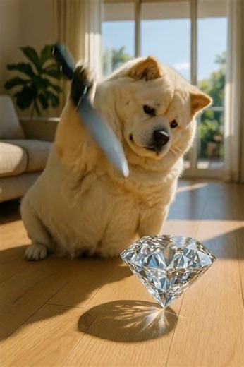 Dog Cuts a DIAMOND?! 🤯 Sharpest Paw Skills Ever! #shorts #dog