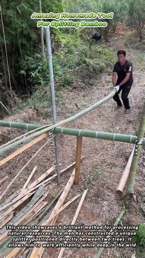 Amazing Homemade Tool For Splitting Bamboo