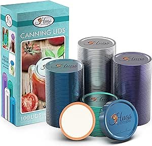 Canning Lids Regular Mouth 100- Buckle Resistant Seal for Ball and Kerr Jars - Multi-Color Mason Lid Set Airtight and Reinforced Tinplate - Jar Lids for Canning