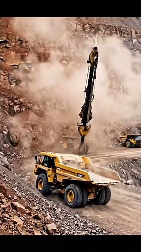 Giant Drill & Haul Trucks: Powering Through the Quarry! 🚧