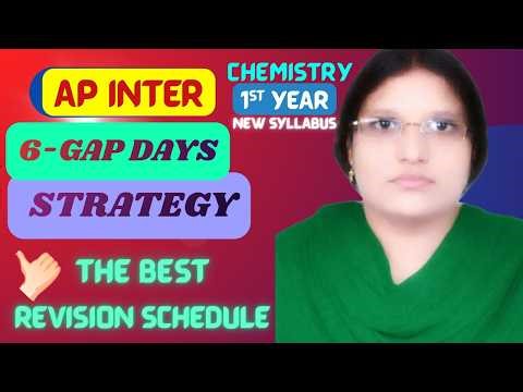 6 GAP-DAYS STRATEGY | FINAL STRATEGY for Inter 1st year Chemistry 2026 | New Syllabus 2026 |