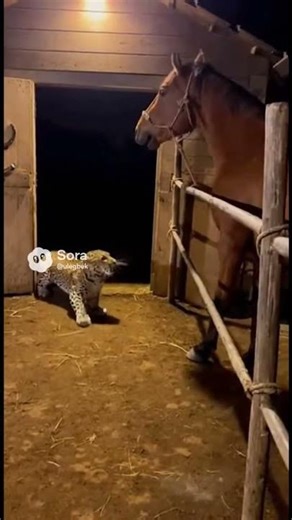 Man Scares Leopard Out of Stable | Real Night Footage #animalfight #animals #animalrescue