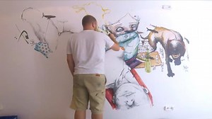 celebrate calibrate: time lapse of a mural in progress