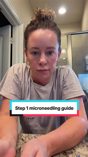 Let’s walk you through a step by step. Step 1: double cleanse your face and get it nice and clean. I personally prefer to do microneedling on a Friday night so I have time to heal before Monday. #microneedling #diybeauty #ageinggracefully #fyp #momsover30