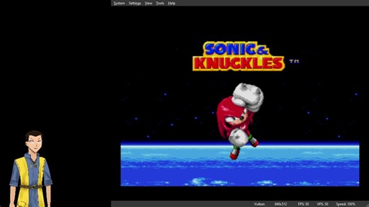 Sonic & Knuckles (MCP-PS2/RetroArch) Knuckles run!