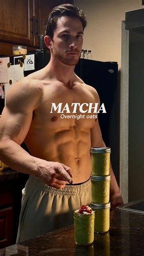 Adam Wolfe | Fitness on Instagram: "MATCHA Overnight Oats | Ingredients ↓ 1/2 cup rolled oats 1 tbsp chia seeds 1 tsp cinnamon 1 tsp matcha 1/2 serving raw honey 1/2 cup non fat plain greek yogurt Unsweetened almond milk Toppings: Raspberries, coconut flakes, & raw honey COOKBOOK | Linked in bio ✅ #gym #matcha #diet #gymreels #explore #fitness #health #nutrition"