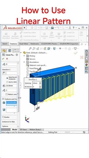 How to Use Linear Pattern in Solidworks | Solidworks Tips