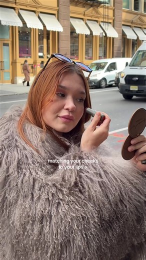 the perfect cherry blush and lip for the winter 🍒 #fyp #mangopeople #cherryblush #redblush #cleanbeauty