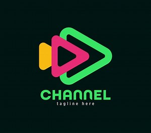 Premium Vector | Channel logo design video surveillance site logo and icon design arrowmarked replay