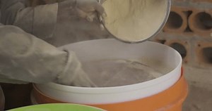 Baobab powder being seived after processing
